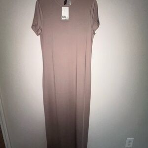 Elegant Tan Maxi Dress